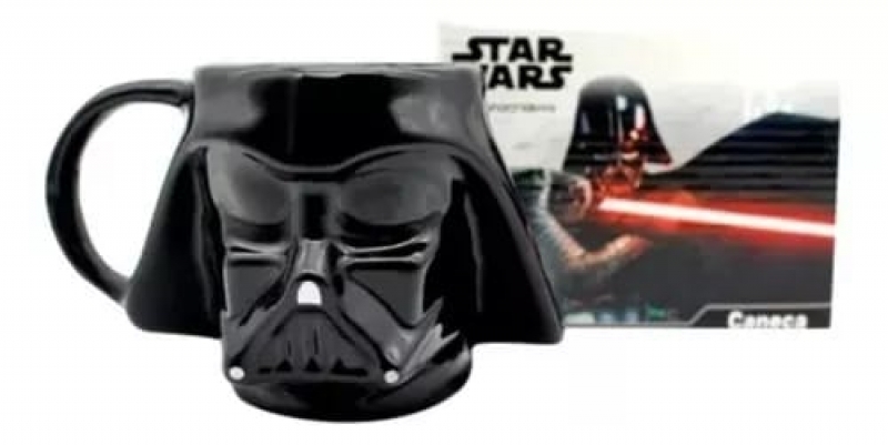 imagem Caneca Formato 3d Darth Vader Star Wars Galaxia 500ml