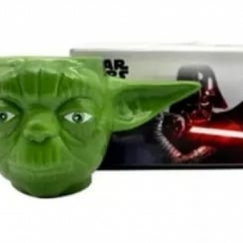 imagem Caneca Formato 3d Mestre Yoda Star Wars Galaxia 400ml