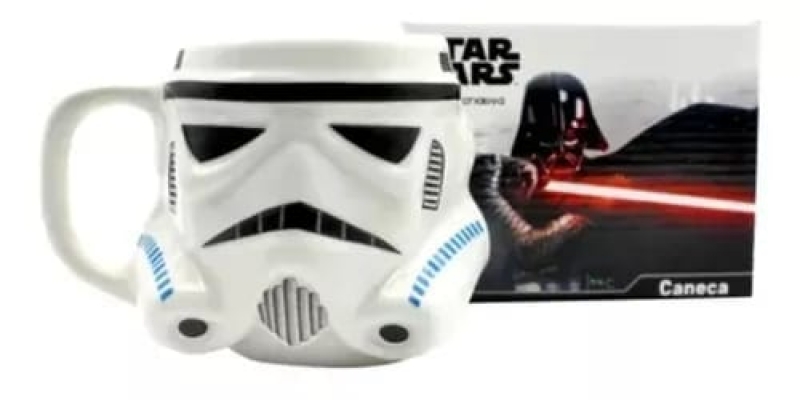 imagem Caneca Formato 3d Stormtrooper Star Wars Galaxia 500ml