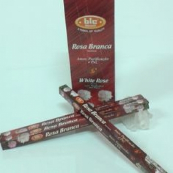 imagem INCENSO BIC BRAND  - Rosa Branca -  p/amor, purificação e paz. Caixinha com 8 varetas em cada e/ou Caixa grande contendo 25 caixinhas