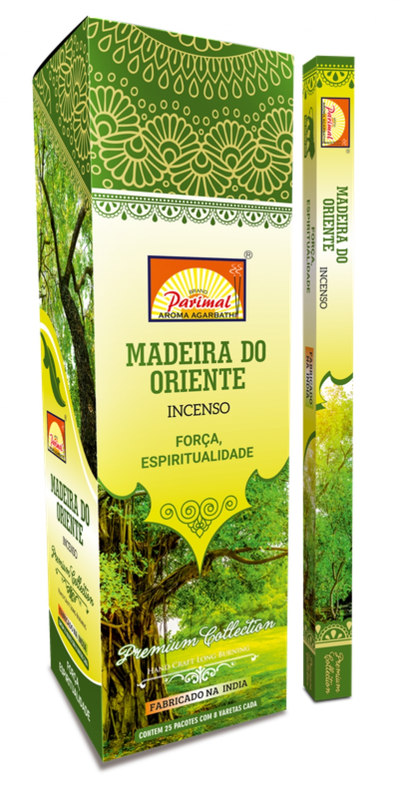 imagem INCENSO PARIMAL - Madeira do Oriente - força, espiritualidade - Caixinha c/8 varetas em cada e/ou Caixa grande contendo 25 caixas de 8 varetas