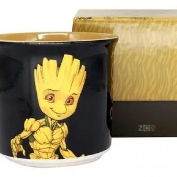 imagem Caneca Tom Groot Guardiões Galaxia Avengers Marvel Comics